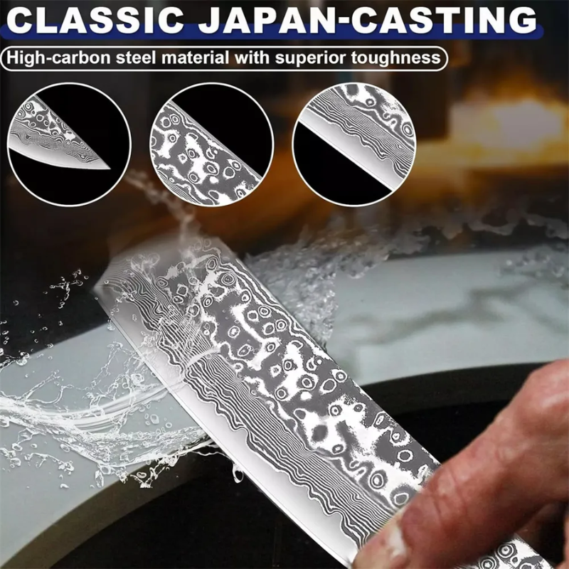 "2Pcs Damascus Steel Fillet & Boning Knives – Wooden Handle"