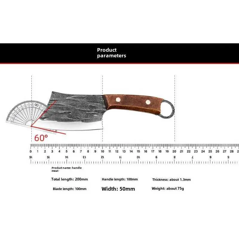 Forged Small Kitchen Cleaver – Wooden Handle Chef Knife for Vegetables & Fruits - Blades Knives™