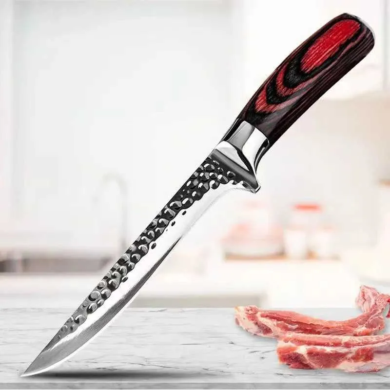 Professional Hand-Forged Boning & Fillet Knife – Chef Butcher Tool for Meat & Fish