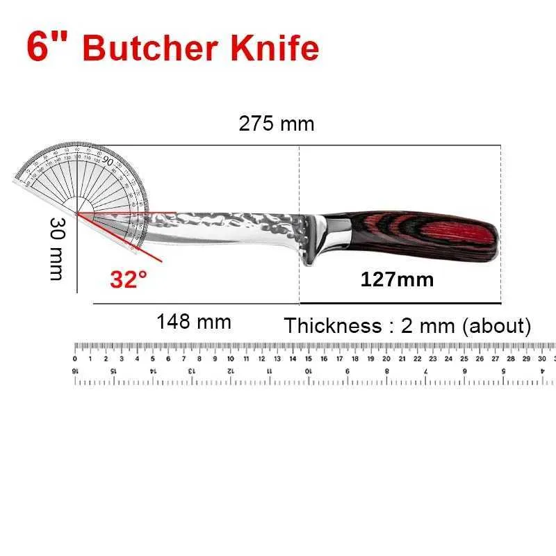 Professional Hand-Forged Boning & Fillet Knife – Chef Butcher Tool for Meat & Fish