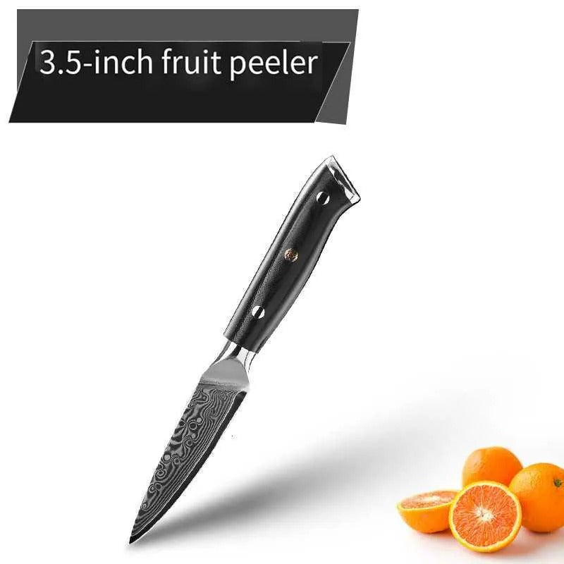 "Professional Damascus Steel Japanese Chef Knife – Ideal for Slicing, Sashimi, and Fruit Prep